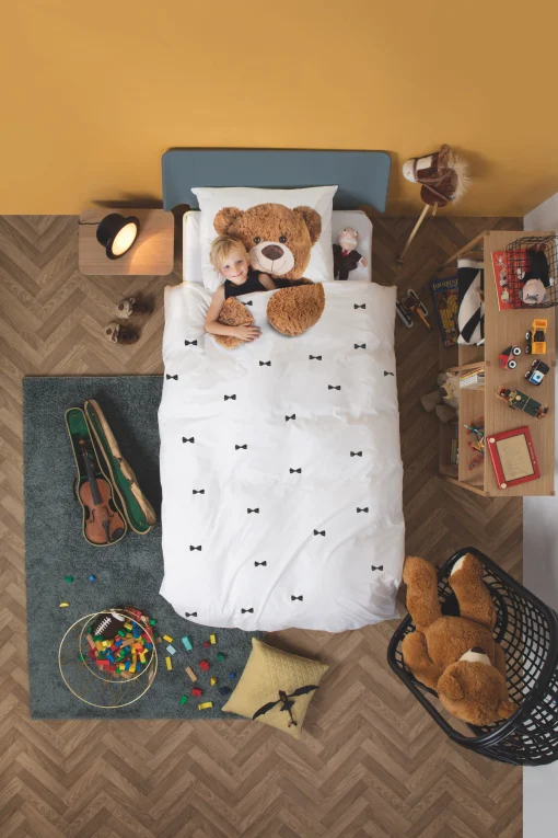 Snurk Bettwäsche-Set Fur 1 Person Teddy Textil Weis Braun / 140 X 200 Cm - Braun - Schwarz - Weis Discount