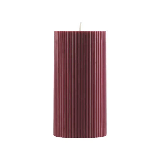 Normann Copenhagen Blockkerze Grooved Wachs/ Geriffelt - O 7 X H 14 Cm - Rot New