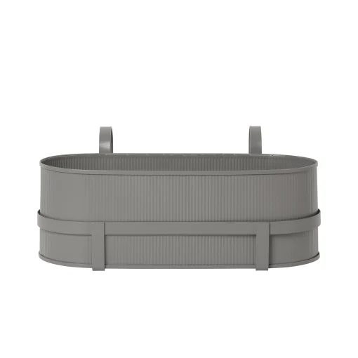 Ferm Living Blumenkasten Bau Metall Grau / Mit Halterung - Metall - Warmes Grau Fashion