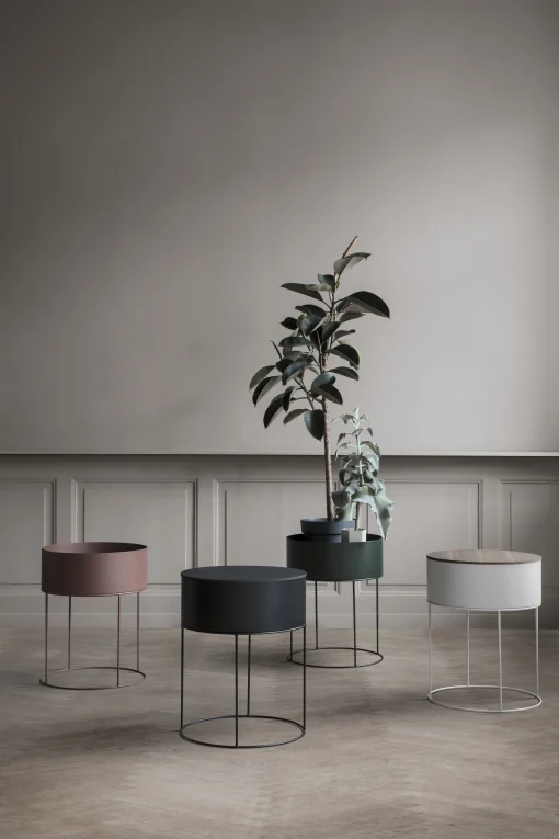 Ferm Living Blumenkasten Plant Box Round Metall/ O 40 Cm X H 50 Cm - Schwarz Online