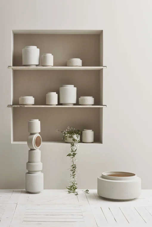Bolia Blumentopf Botanique Keramik Grau / O 34,8 X H 40,5 Cm - Keramik - Grau - Schwarz Online