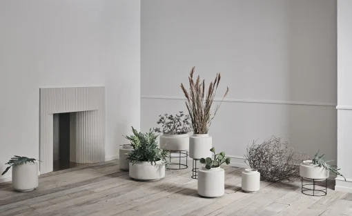 Bolia Blumentopf Botanique Keramik Grau / O 34,8 X H 40,5 Cm - Keramik - Grau - Schwarz Online