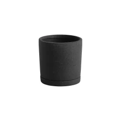 Hay Blumentopf Medium Stein Corian/ O 14 X H 14 Cm - Polystone / Integrierte Schale - Schwarz Discount