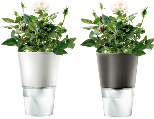 Eva Solo Blumentopf Mit Wasserreservoir  Glas Keramik Grau Schwarz - Klein - Anthrazit Hot