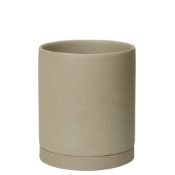 Ferm Living Blumentopf Sekki Large Keramik Beige / O 15,7 X H 17,7 Cm - Steinzeug - Sand Outlet