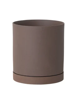 Ferm Living Blumentopf Sekki Large Keramik Rot Braun / O 15,7 Cm X H 17,7 Cm - Steinzeug - Rost Clearance