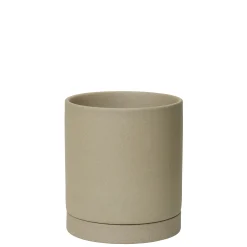 Ferm Living Blumentopf Sekki Medium Keramik Beige / O 13,5 X H 15,7 Cm - Steinzeug - Sand Hot