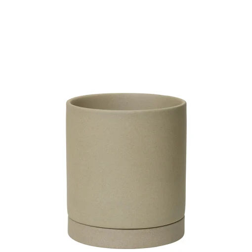 Ferm Living Blumentopf Sekki Medium Keramik Beige / O 13,5 X H 15,7 Cm - Steinzeug - Sand Hot