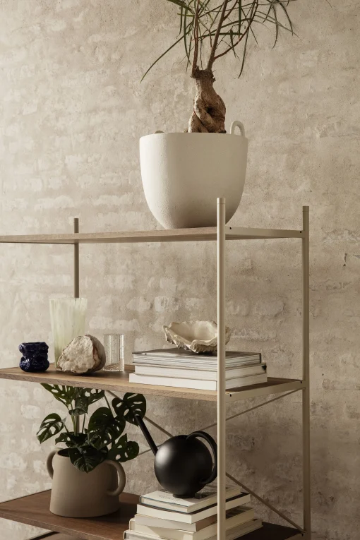 Ferm Living Blumentopf Speckle Large Keramik Weis / Schale - O 30 X H 30 Cm / Steinzeug - Cremefarben Gesprenkelt New