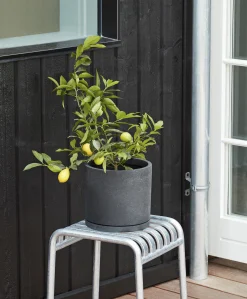 Hay Blumentopf Xxl Stein Corian/ O 24 X H 22 Cm - Polystone / Integrierte Schale - Grau Sale