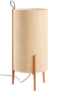 Carpyen Bodenleuchte Greta Textil Beige Holz Natur / O 40 X H 90 Cm - Eiche - Natur Fashion