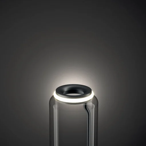 Flos Bodenleuchte Noctambule Cylindre N°2 Glas Transparent / Led - O 25 X H 95 Cm - Schwarz - Transparent Hot