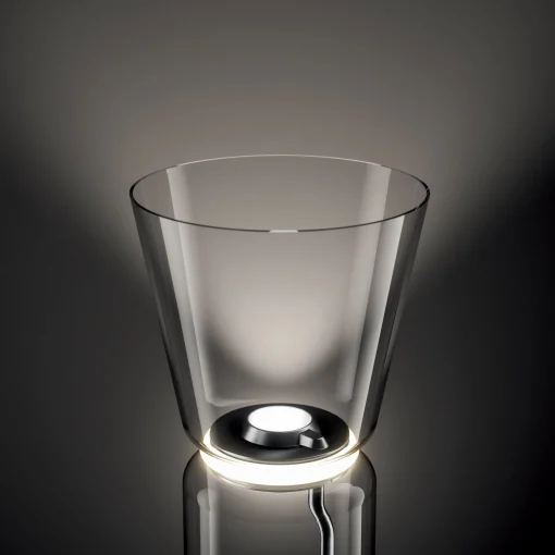 Flos Bodenleuchte Noctambule Cone N°1 Glas Transparent / Led - O 36 X H 91 Cm - Schwarz - Transparent Sale