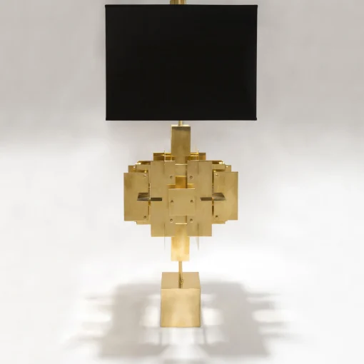 Jonathan Adler Bodenleuchte Puzzle Metall Textil Schwarz Gold / H 94 Cm - Messing - Schwarz Online