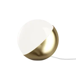 Louis Poulsen Bodenleuchte Vl Studio Glas Gold Metall / Stehleuchte - O 25 Cm - Blanc Opalise - Messing Geburstet Discount