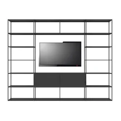 Zeus Bucherregal Easy Irony Tv Metall Schwarz /Compo F - L 292 X H 226 Cm - Noir Cuivre Sable Sale