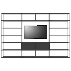 Zeus Bucherregal Easy Irony Tv Metall Schwarz /Compo G - L 352 X H 226 Cm - Noir Cuivre Sable Store