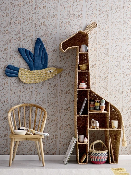 Bloomingville Bucherregal Girafe Faser Beige Holz/ Zum Hinstellen - L 46 X H 148 Cm - Natur Discount