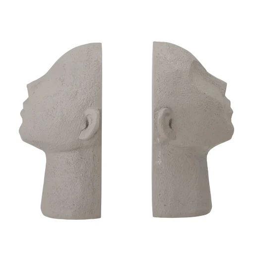 Bloomingville Buchstutze Baldur Plastikmaterial Weis Grau / 2Er-Set - Polyesterharz - Grauweis Hot