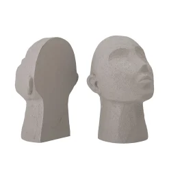Bloomingville Buchstutze Baldur Plastikmaterial Weis Grau / 2Er-Set - Polyesterharz - Grauweis Hot