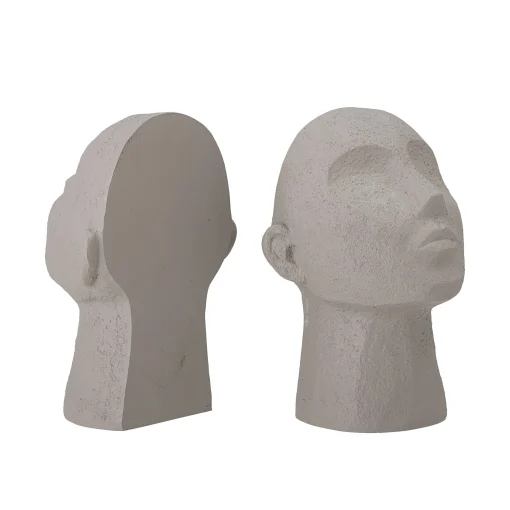 Bloomingville Buchstutze Baldur Plastikmaterial Weis Grau / 2Er-Set - Polyesterharz - Grauweis Hot