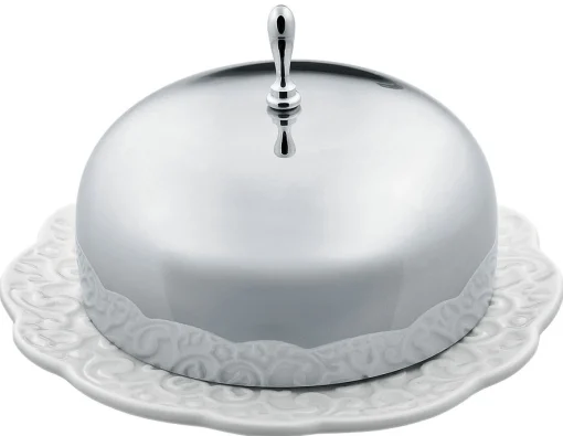 Alessi Butterdose Dressed Keramik Weis Metall - Stahl - Weis Store