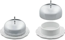 Alessi Butterdose Dressed Keramik Weis Metall - Stahl - Weis Store