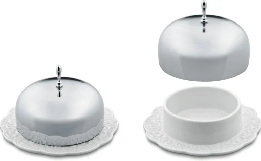 Alessi Butterdose Dressed Keramik Weis Metall - Stahl - Weis Store