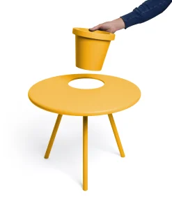 Fatboy Couchtisch Bakkes Outdoor Metall Gelb 60 Cm - Eingelassener Blumentopf / Stahl - Jaune Rayon De Soleil Store