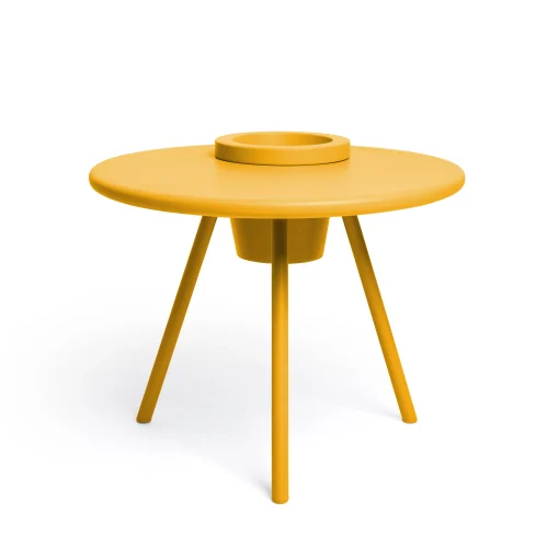 Fatboy Couchtisch Bakkes Outdoor Metall Gelb 60 Cm - Eingelassener Blumentopf / Stahl - Jaune Rayon De Soleil Store