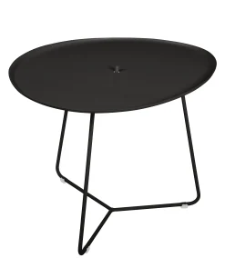 Fermob Couchtisch Cocotte Metall Schwarz / L 55 Cm X H 43,5 Cm - Abnehmbare Tischplatte - Lakritz Discount