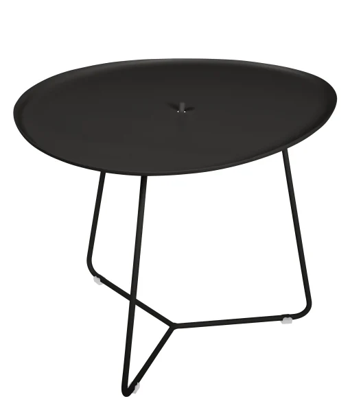 Fermob Couchtisch Cocotte Metall Schwarz / L 55 Cm X H 43,5 Cm - Abnehmbare Tischplatte - Lakritz Discount