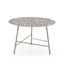 Cinna Couchtisch Ezou Metall Grau / O 61 Cm - Metall-Lochblech - Tongrau Flash Sale