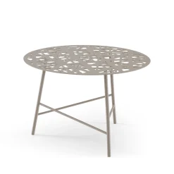 Cinna Couchtisch Ezou Metall Grau / O 61 Cm - Metall-Lochblech - Tongrau Flash Sale