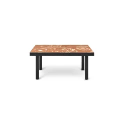Ferm Living Couchtisch Flod Tiles Keramik Rot Orange / 81 X 60 Cm - Handgefertigte Tonfliesen - Schwarz - Terracotta Cheap