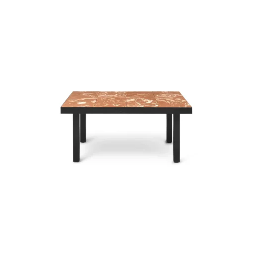 Ferm Living Couchtisch Flod Tiles Keramik Rot Orange / 81 X 60 Cm - Handgefertigte Tonfliesen - Schwarz - Terracotta Cheap