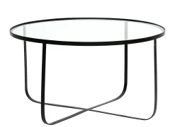 Bloomingville Couchtisch Harper Metall Glas Schwarz Transparent / O 80 Cm - Glas & Metall - Schwarz - Transparent Online