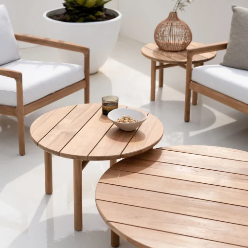 Ethnicraft Couchtisch Quatro Outdoor Holz Natur / O 95 X H 35 Cm - - Teak/ Natur Sale