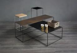 Zeus Couchtisch Slim Irony Metall Schwarz / 41 X 41 X H 46 Cm - Kupfer-Schwarz Store