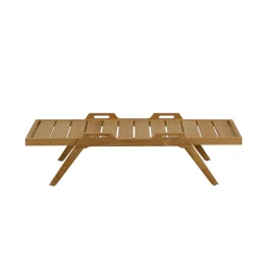 Unopiu Couchtisch Synthesis Holz Natur / 127 X 54 Cm - - Teak Hot