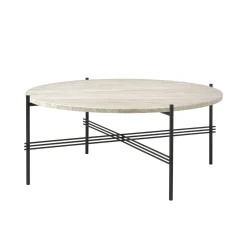 Gubi Couchtisch Ts Outdoor Stein Beige / Travertin - O 80 X H 35 Cm - Beige - Schwarz Cheap