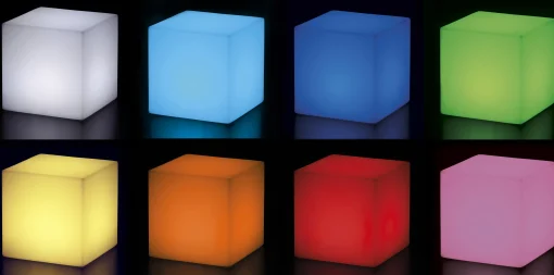 Slide Cubo Led Rgb Beleuchteter Couchtisch Kabellos - 43 X 43 X 43 Cm - Fur Den Außeneinsatz - Weis Best