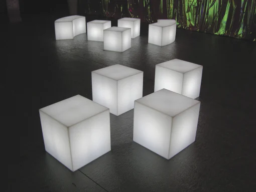 Slide Cubo Led Rgb Beleuchteter Couchtisch Kabellos - 43 X 43 X 43 Cm - Fur Den Außeneinsatz - Weis Best
