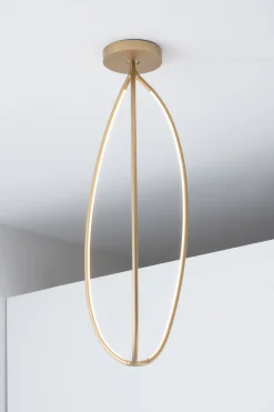 Artemide Deckenleuchte Arrival Led Metall / Large - H 130 Cm / Bluetooth - Gold New
