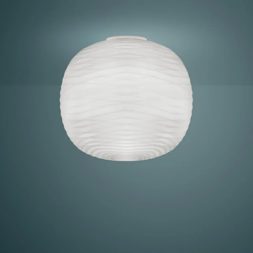 Foscarini Deckenleuchte Gem Glas/ O 43 X H 39,5 Cm - Geblasenes Glas - Weis New