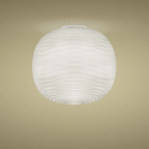 Foscarini Deckenleuchte Gem Glas/ O 43 X H 39,5 Cm - Geblasenes Glas - Weis New