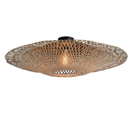 GOOD&MOJO Deckenleuchte Kalimantan Large Holz Natur / Bambus - O 87 Cm - Bambus Natur - Schwarz New