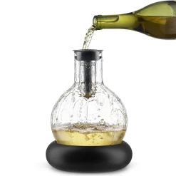 Eva Solo Dekantierer  Glas Plastikmaterial Schwarz Transparent 0,75 L / Mit Belufter - Mit Kuhlring - Schwarz - Transparent Online