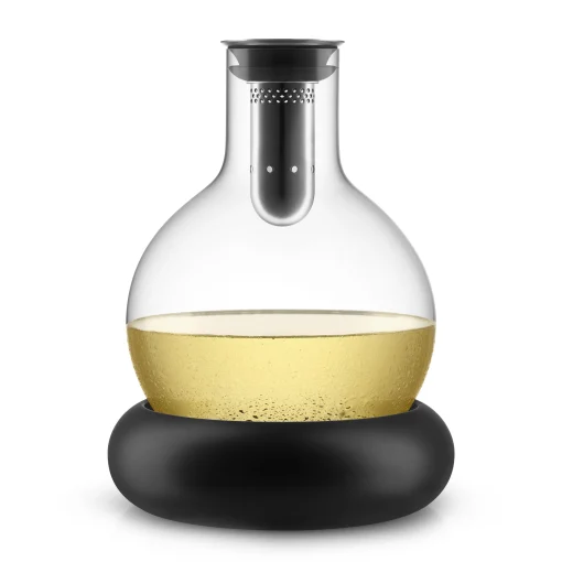 Eva Solo Dekantierer  Glas Plastikmaterial Schwarz Transparent 0,75 L / Mit Belufter - Mit Kuhlring - Schwarz - Transparent Online