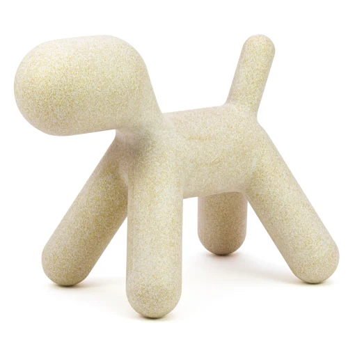 Magis Dekoration Puppy Large Plastikmaterial Weis /  L 69 Cm - Mit Pailletten: Limitierte Auflage Weihnachten 2021 - Gold - Weis Clearance